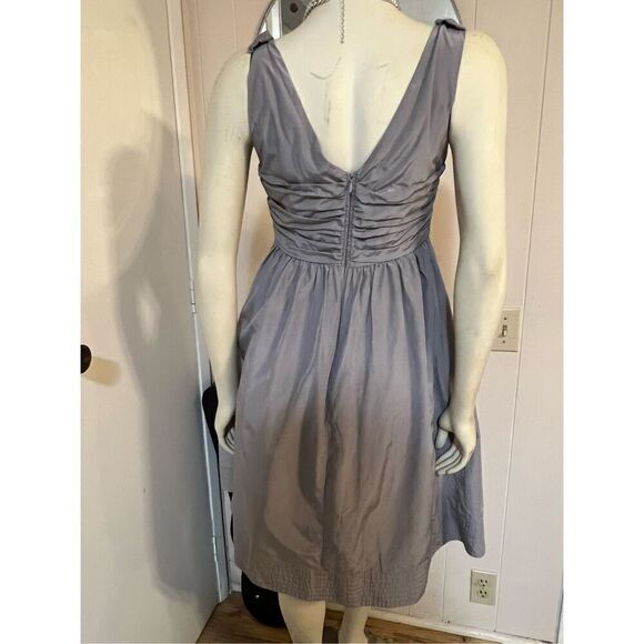 Anthropologie Hitherto Gray Silk Blend Fit & Flare Sleeveless Party Dress w/3 Pe - Picture 7 of 9